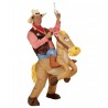 Aufblasbares Kostüm Cowboy auf Pferd